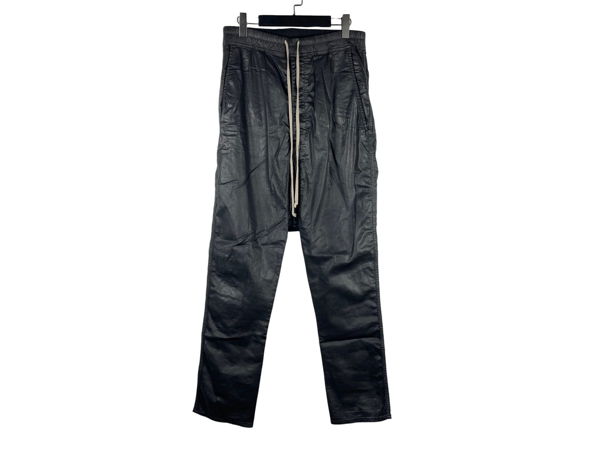 Rick Owens DRKSHDW Black Wax Berlin Drawstring Pants SS19