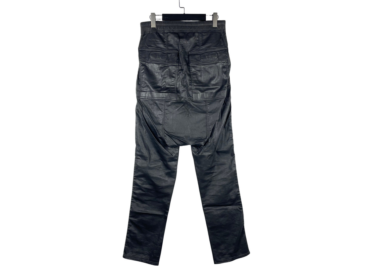 Rick Owens DRKSHDW Black Wax Berlin Drawstring Pants SS19