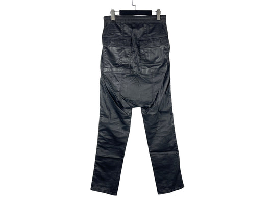 Rick Owens DRKSHDW Black Waxed Berlin Drawstring Pants SS19