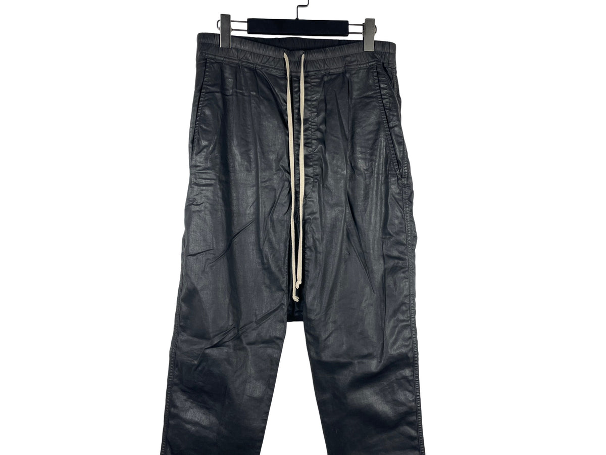 Rick Owens DRKSHDW Black Wax Berlin Drawstring Pants SS19