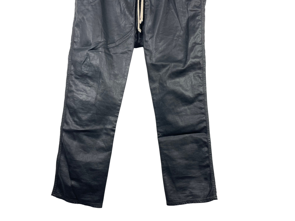 Rick Owens DRKSHDW Black Wax Berlin Drawstring Pants SS19