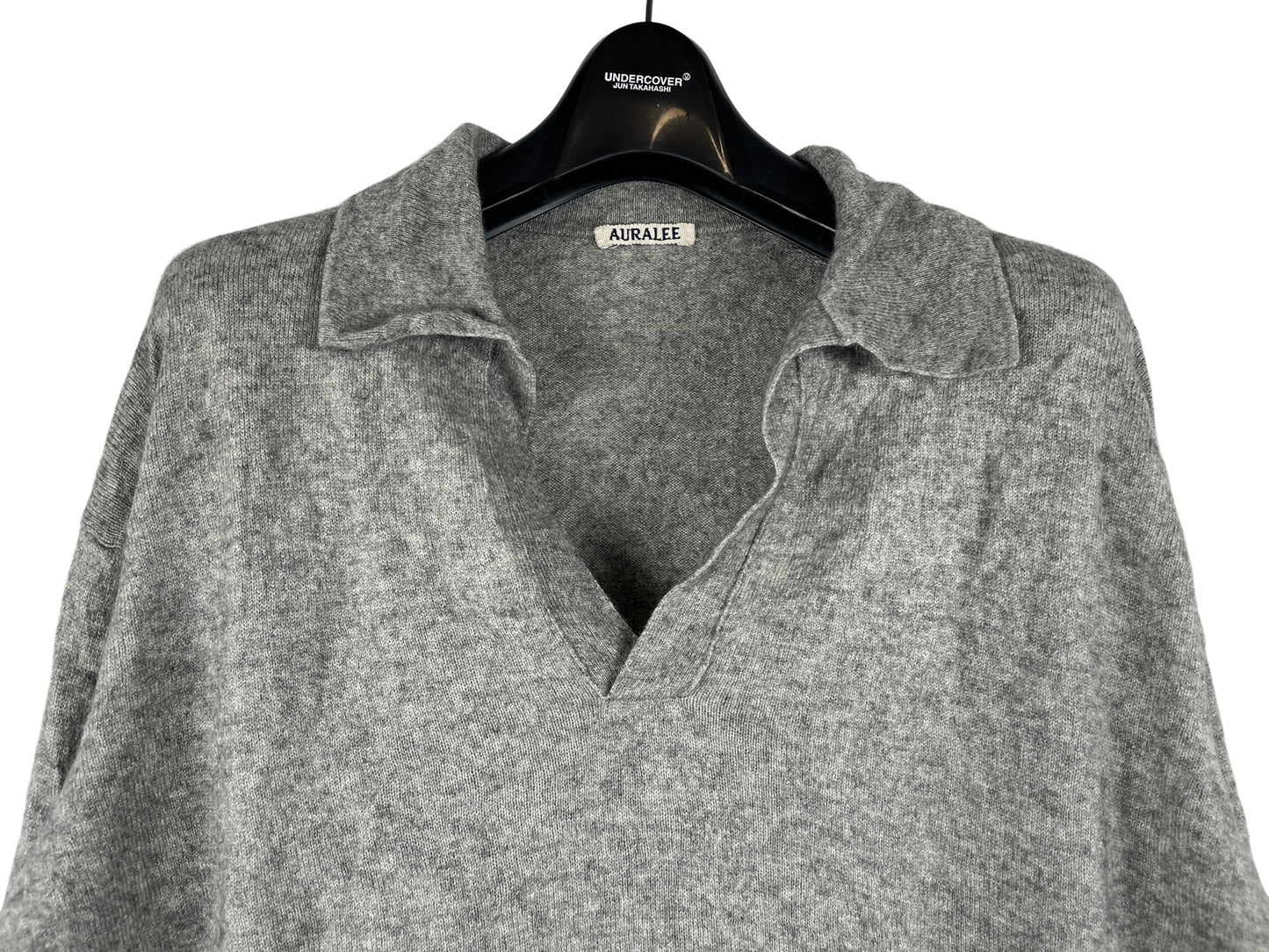 Auralee Super Fine Cashmere Silk Knit Skipper Polo