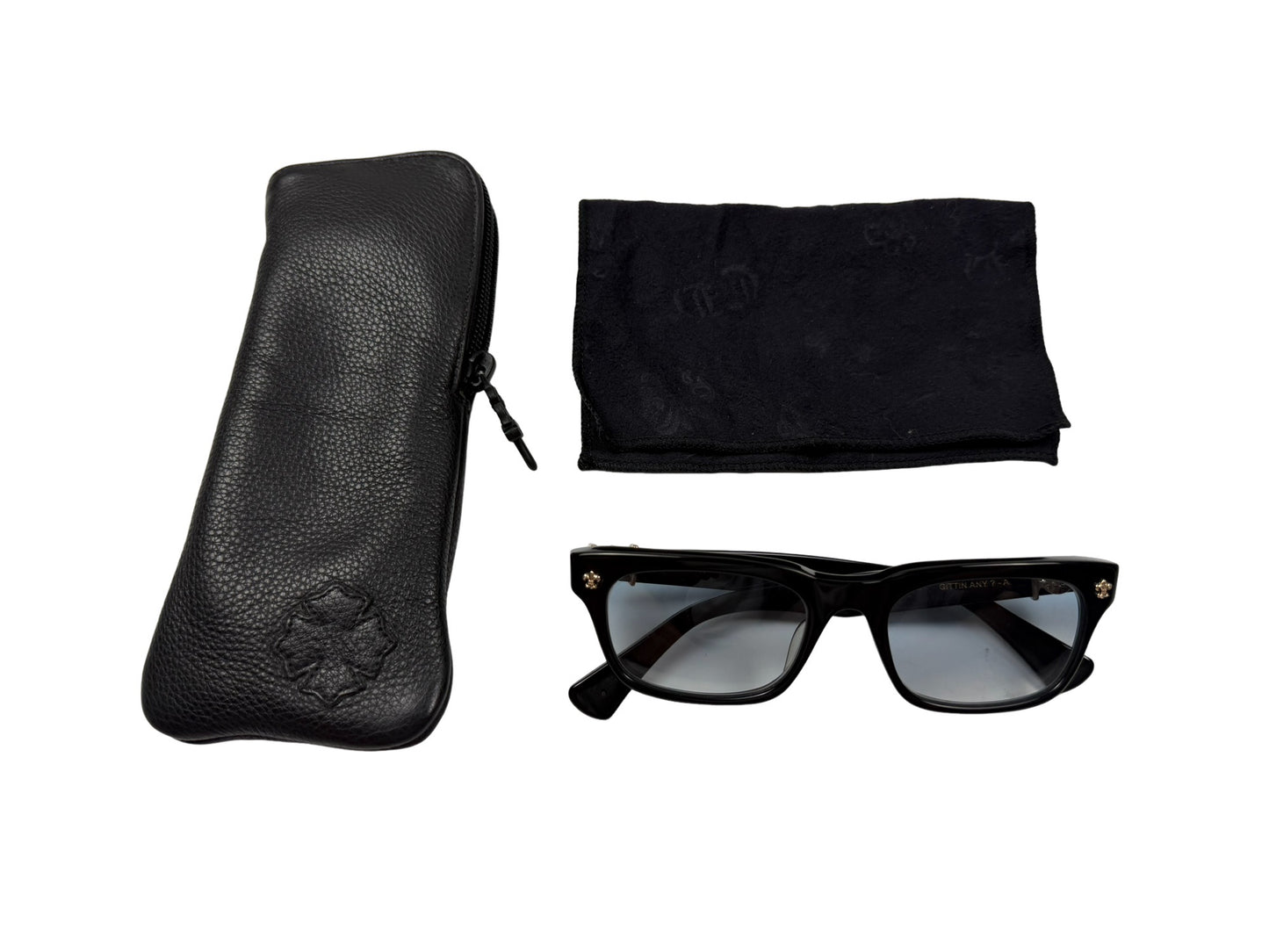 Chrome Hearts Gittin Any? A 18K Gold Blue Sunglasses