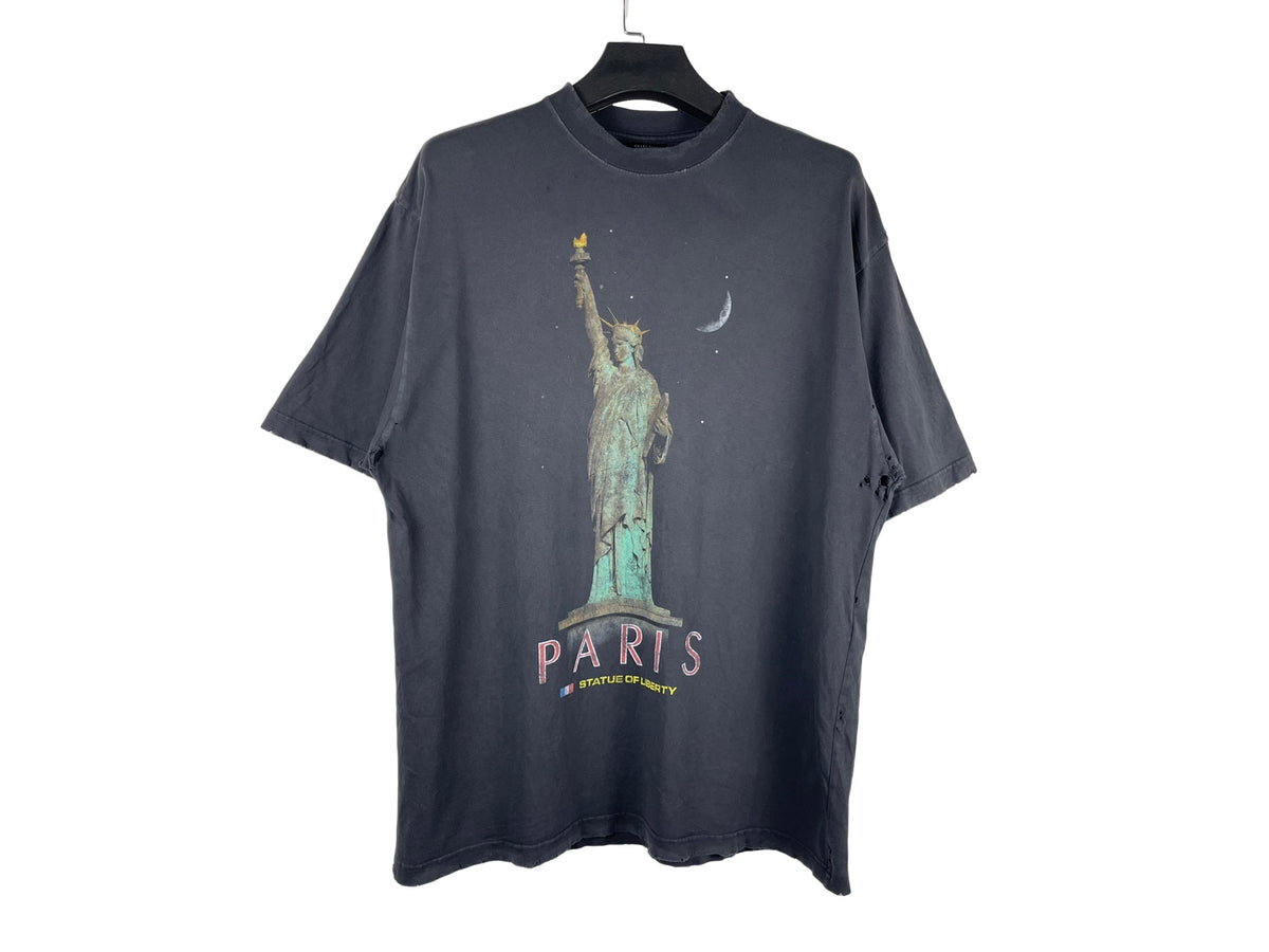 Balenciaga 24SS Destroyed Statue of Liberty Print T-Shirt
