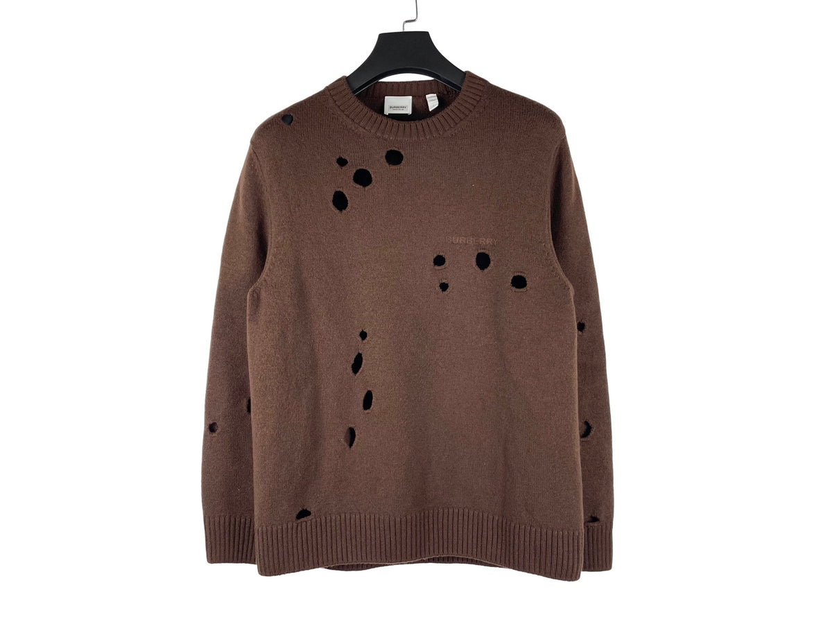 Burberry Small Logo Distressed Oversized Sweater