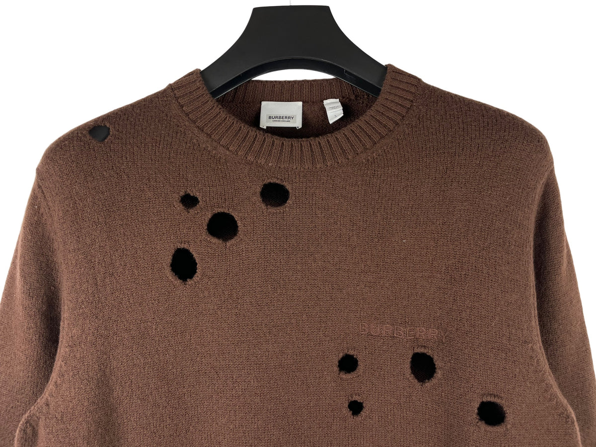 Burberry Small Logo Distressed Oversized Sweater
