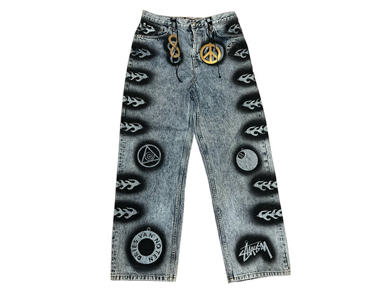 Dries Van Noten × Stussy  Stencil Denim Jeans