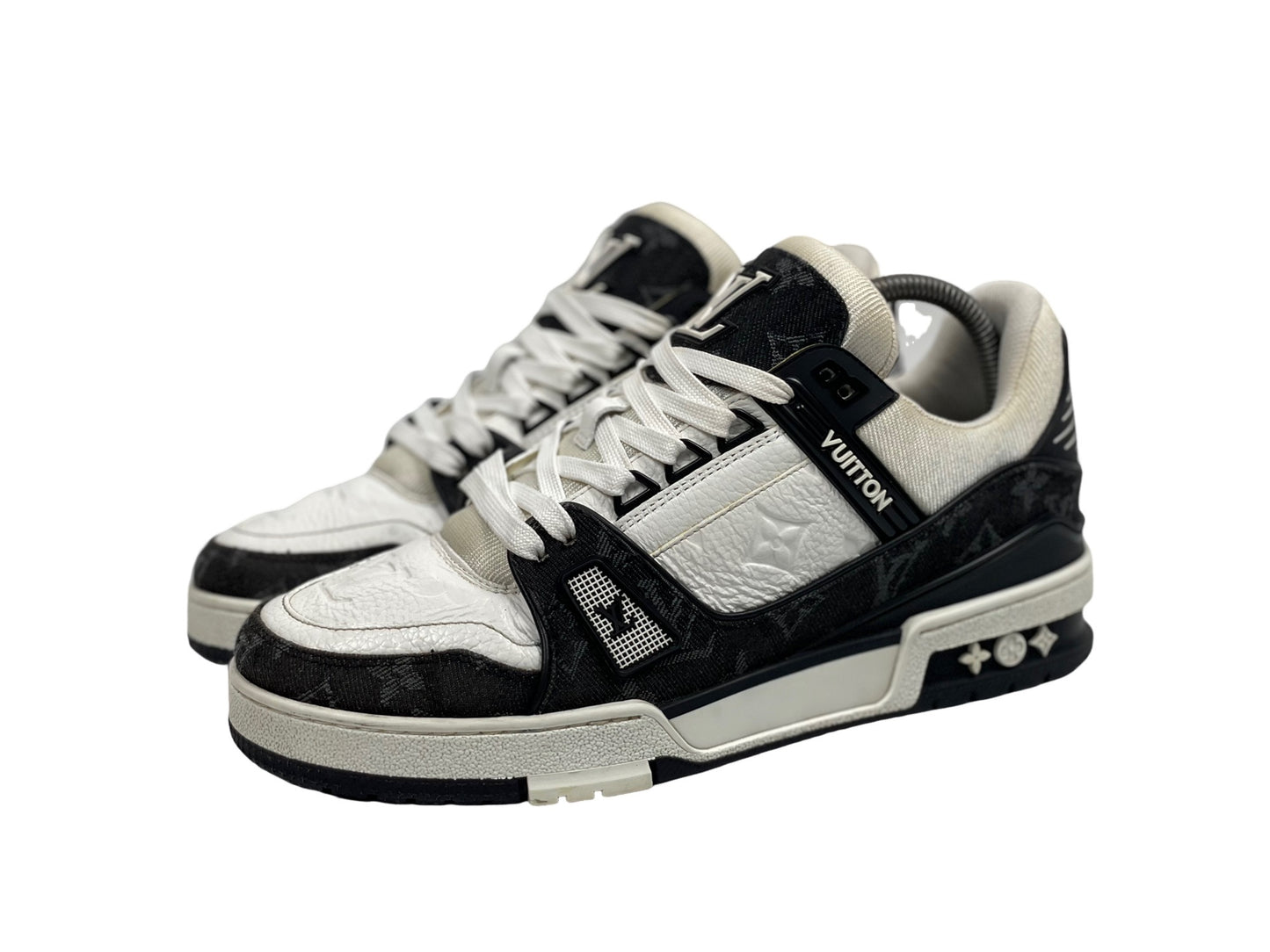 Louis Vuitton Trainer Sneakers Black/White Denim