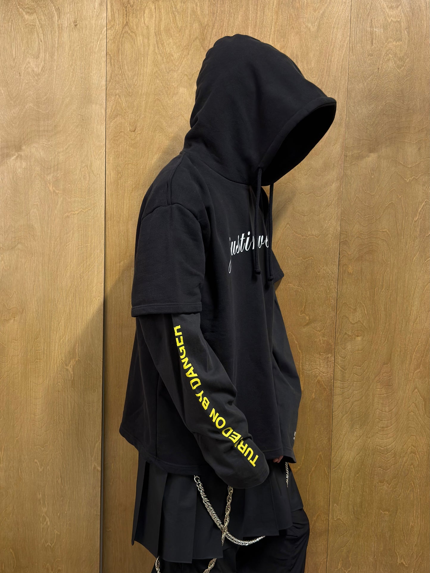 Vetements Justin4Ever 11-inch Gun Club Layered Chain Hoodie AW16