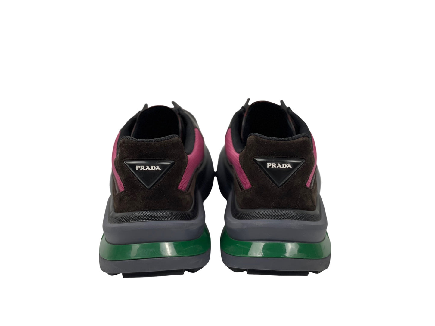 Prada Systeme Brushed Leather Sneakers Pink