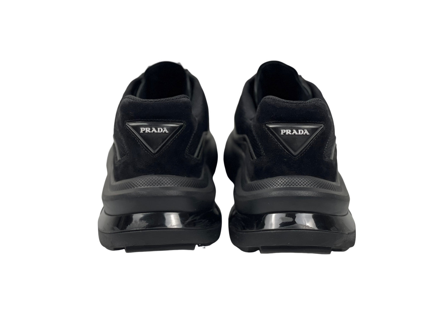 Prada Systeme Brushed Leather Sneakers Black