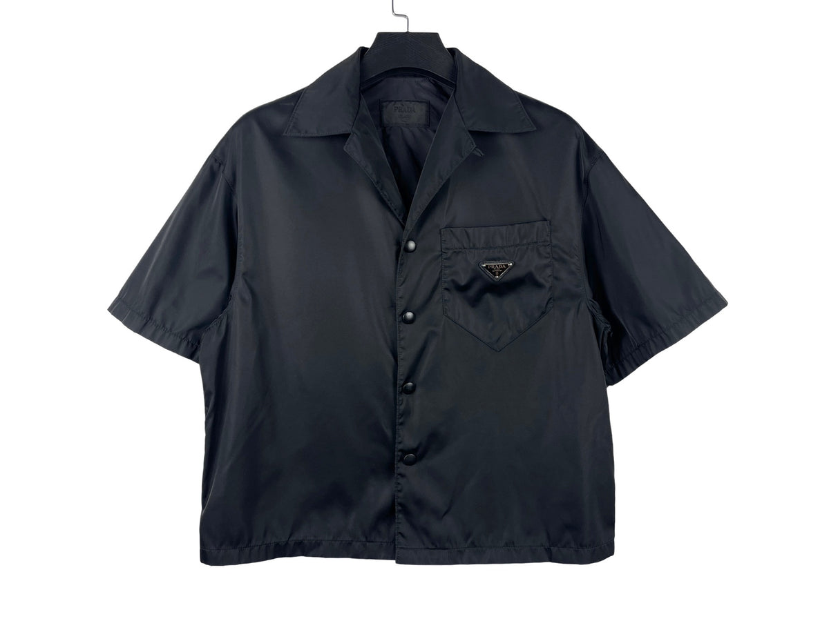 Prada Re-Nylon Triangle Logo Short-Sleeve Shirt