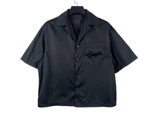 Prada Re-Nylon Triangle Logo Short-Sleeve Shirt