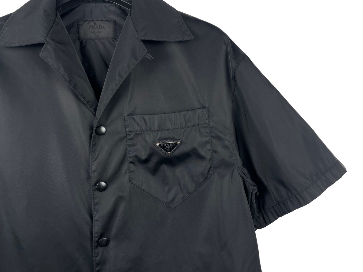 Prada Re-Nylon Triangle Logo Short-Sleeve Shirt