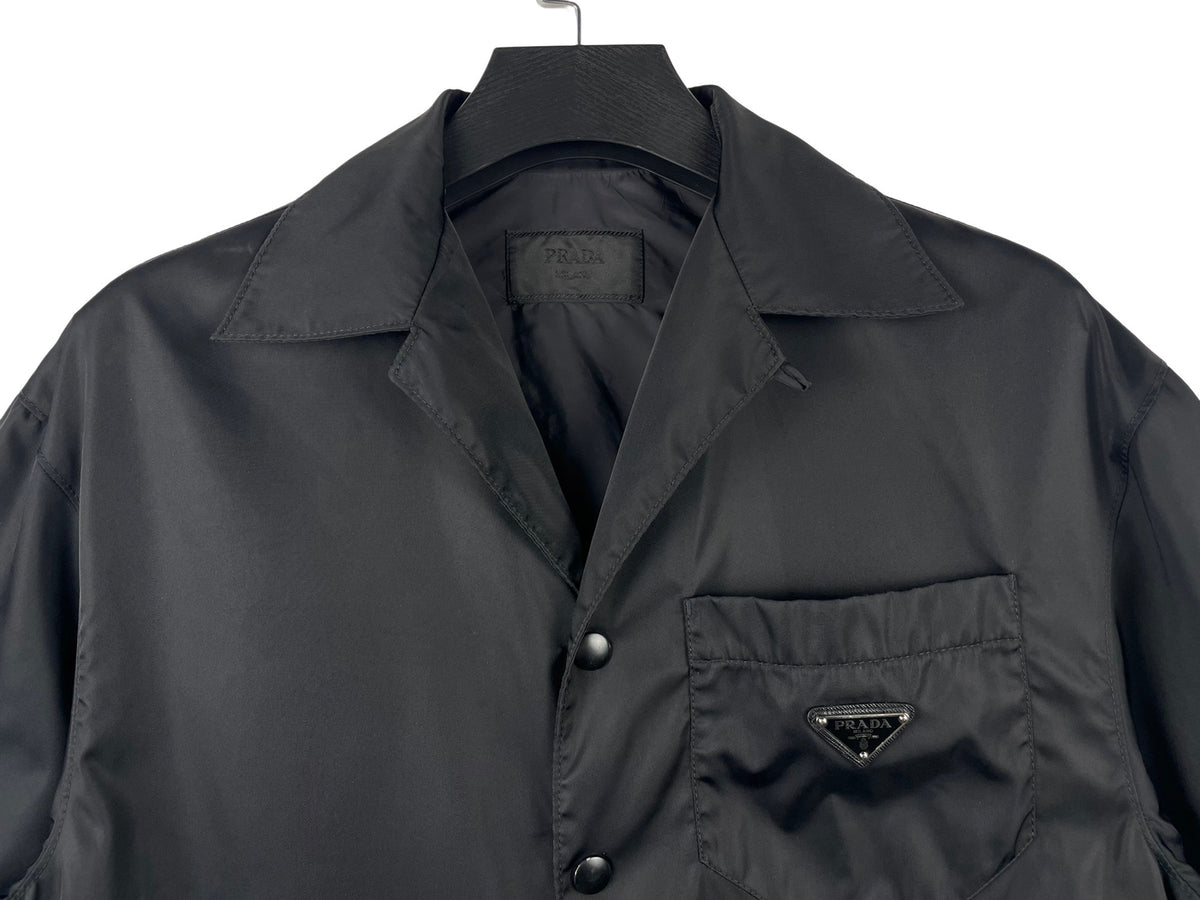 Prada Re-Nylon Triangle Logo Short-Sleeve Shirt