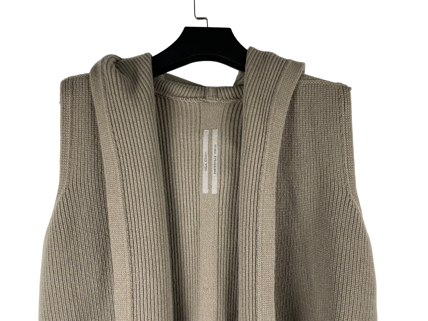 Rick Owens Sleeveless Wool Hooded Cardigan FW24