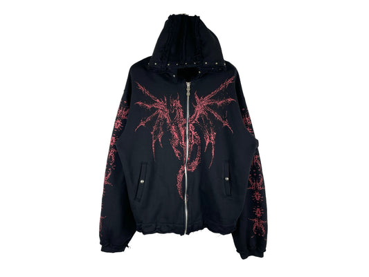 Thug Club Dragon Stud Zip-Up Hoodie FW24