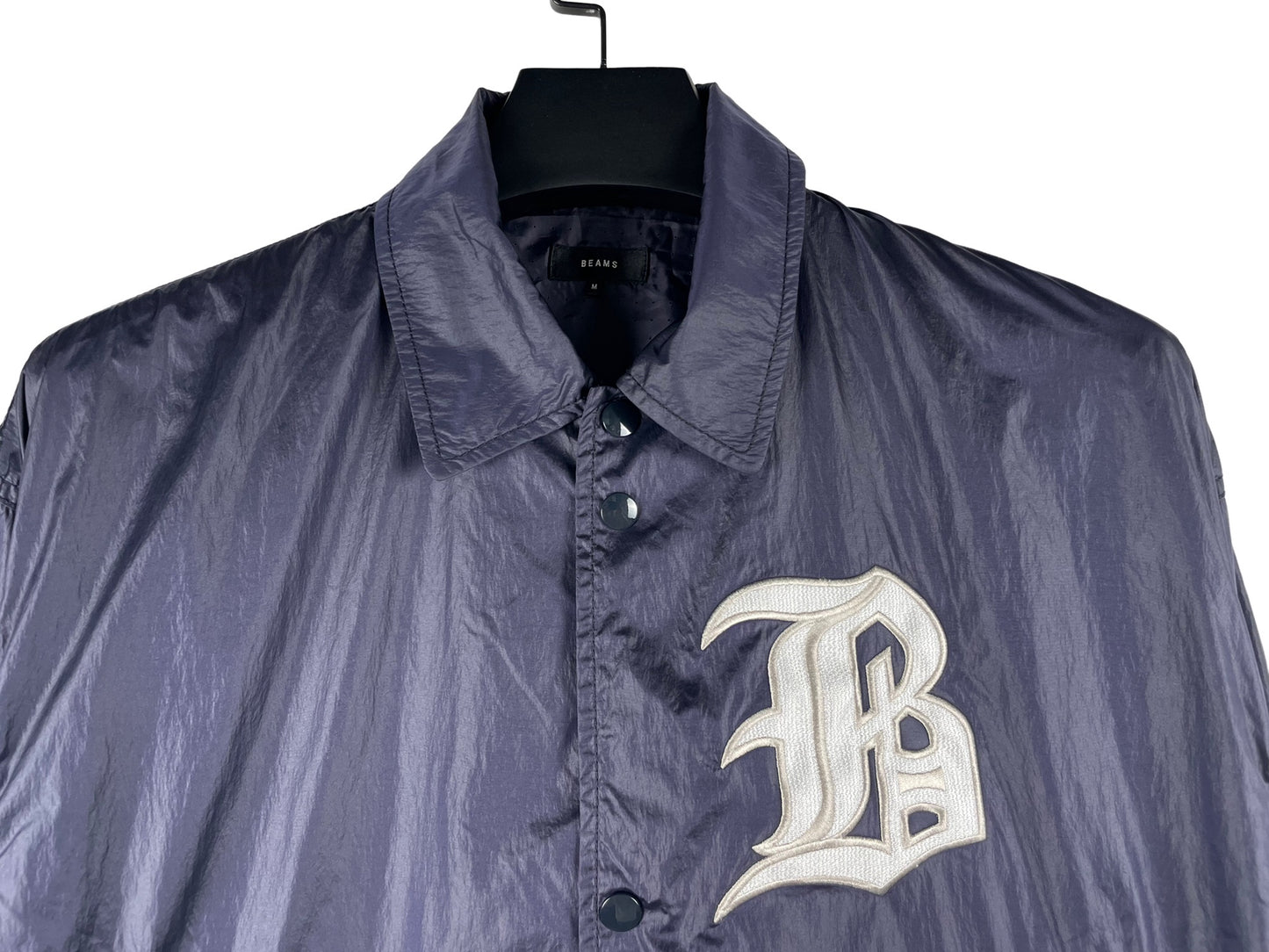 Beams Short Fit Nylon Varsity Jacket