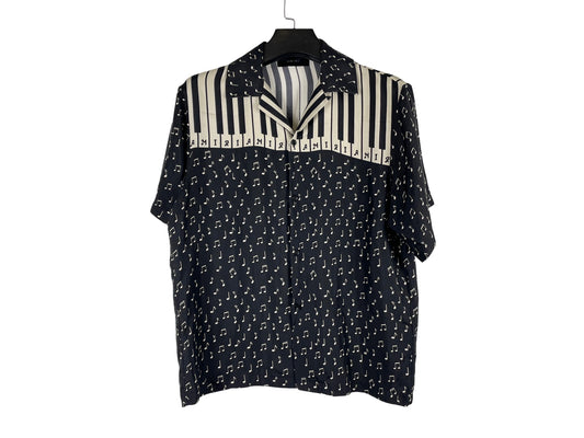 Amiri Music Notes Printed Silk Shirt