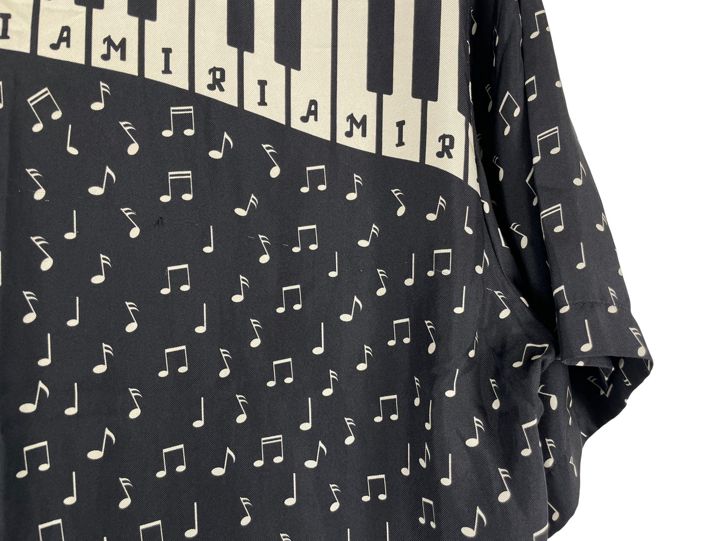 Amiri Music Notes Printed Silk Shirt