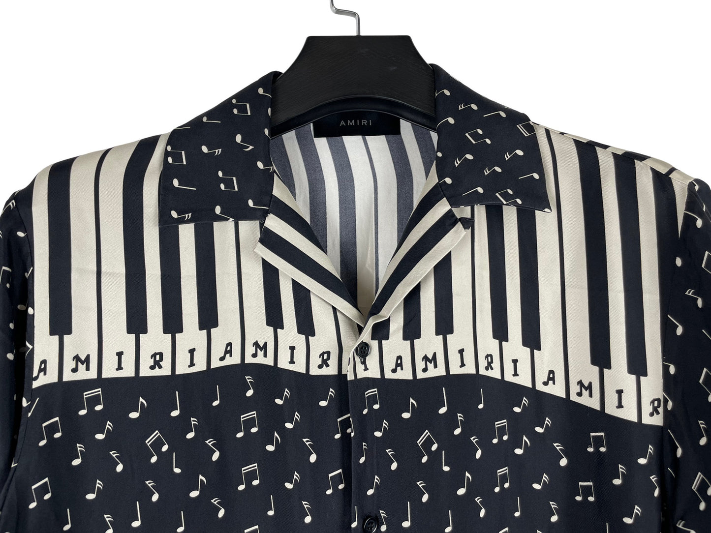 Amiri Music Notes Printed Silk Shirt