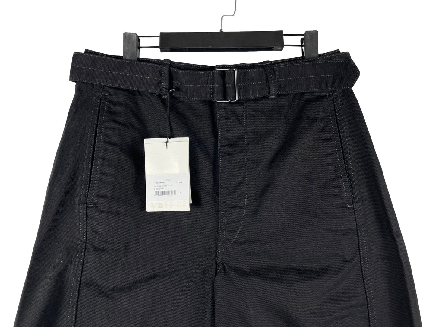 Lemaire Black Twisted Belted Wide-leg Jeans