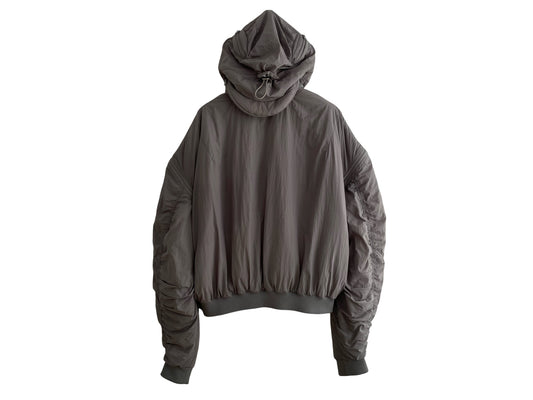 Kusikohc Zipper Hooded Bomber Jacket