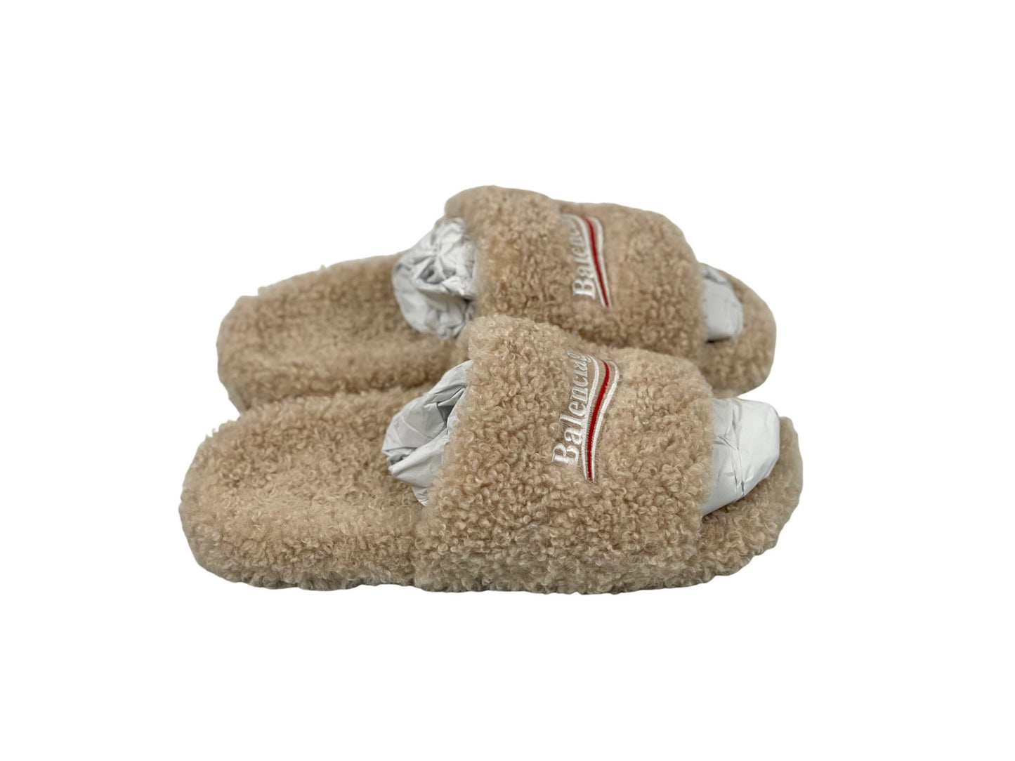 Balenciaga Wave Logo Furry Slides