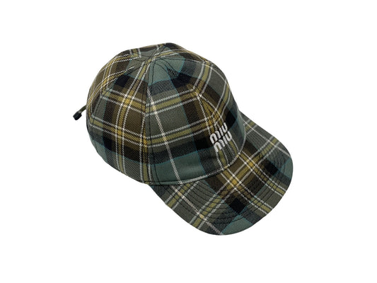 Miu Miu Plaid Baseball Cap