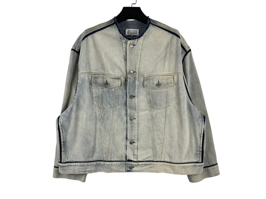 Maison Margiela Collarless Oversized Denim Jacket