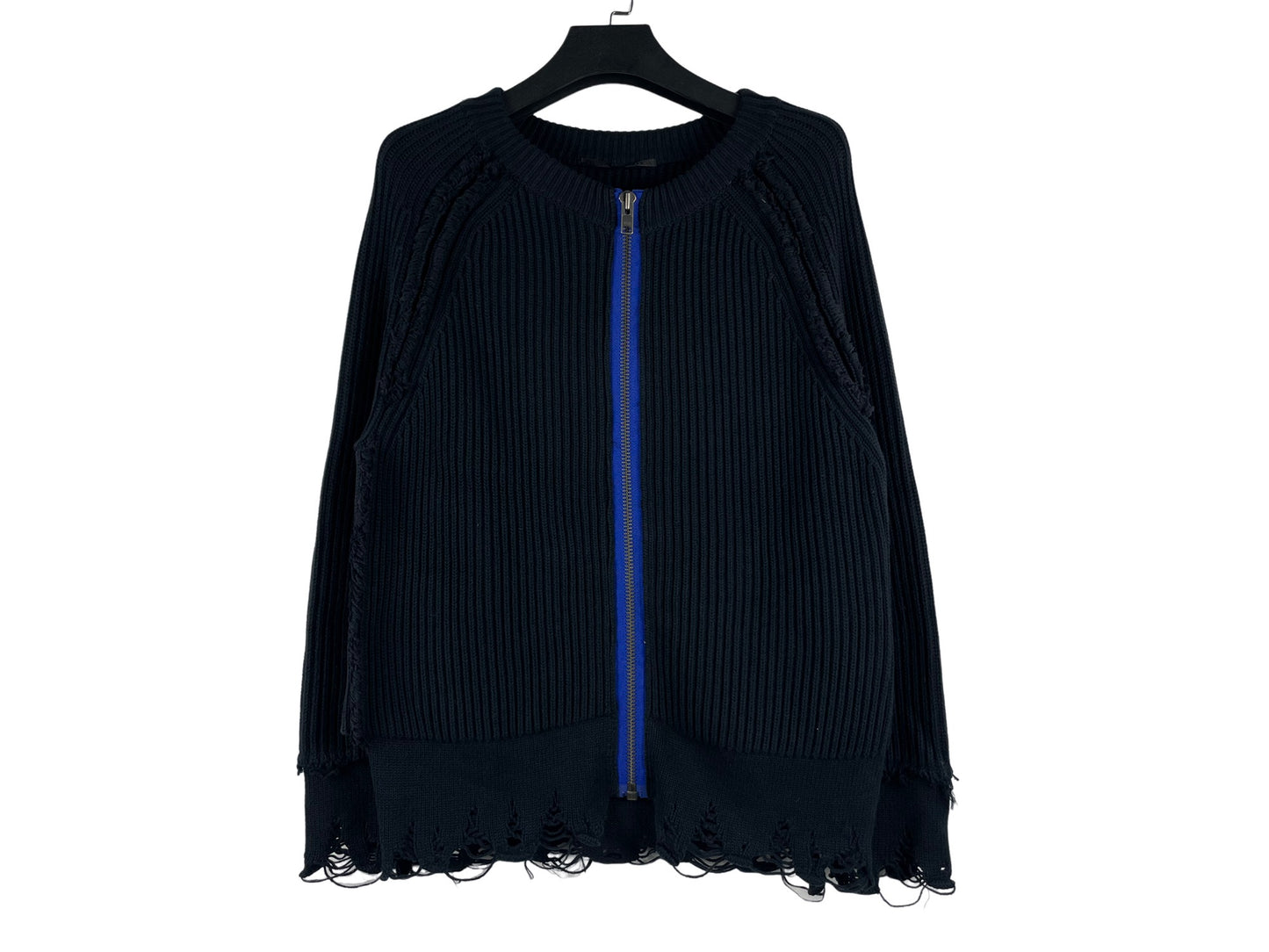 Haider Ackermann Distressed Zip Up Cardigan SS17