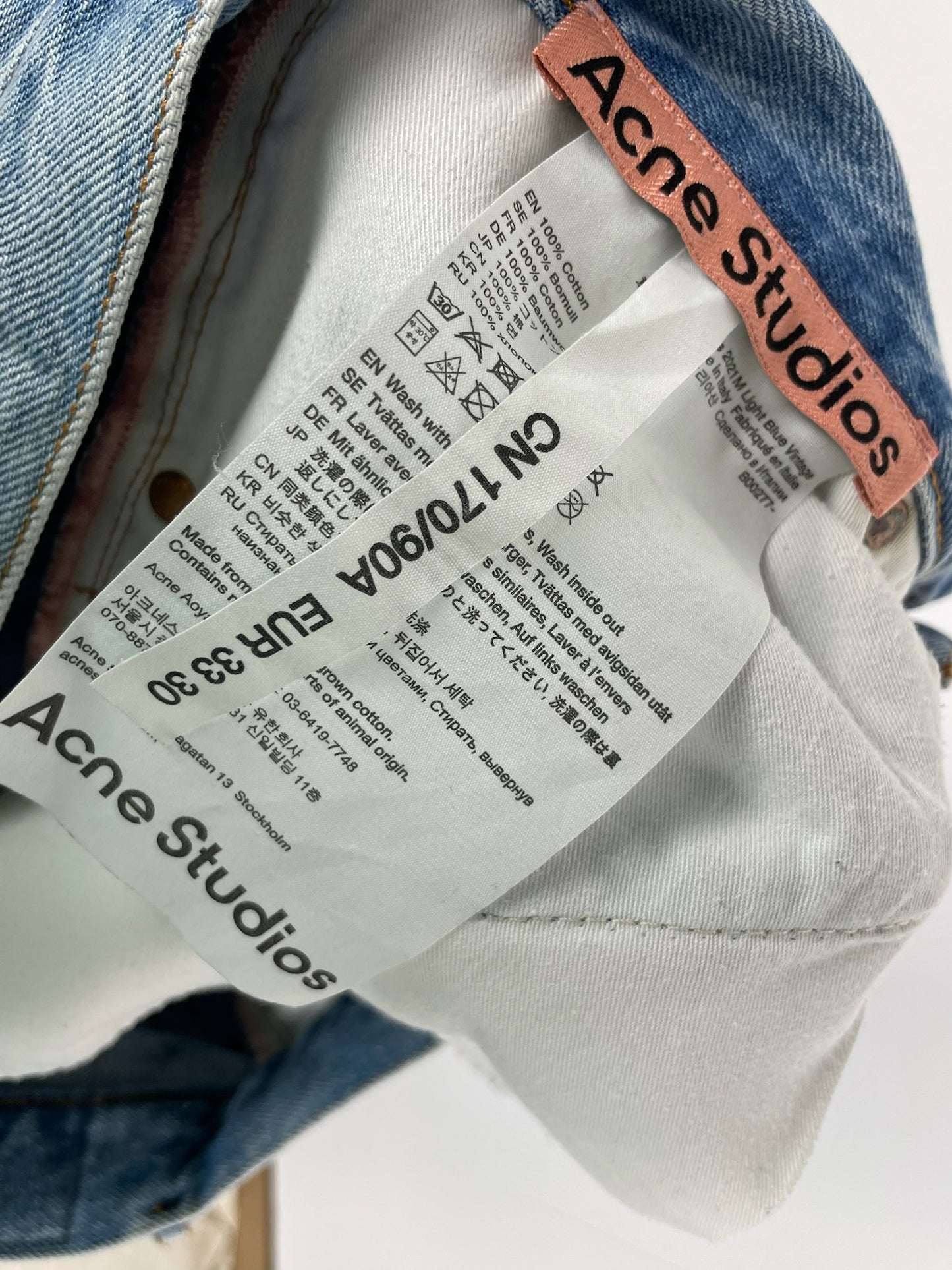 Acne Studios 2021M Light Blue Vintage Denim Pants