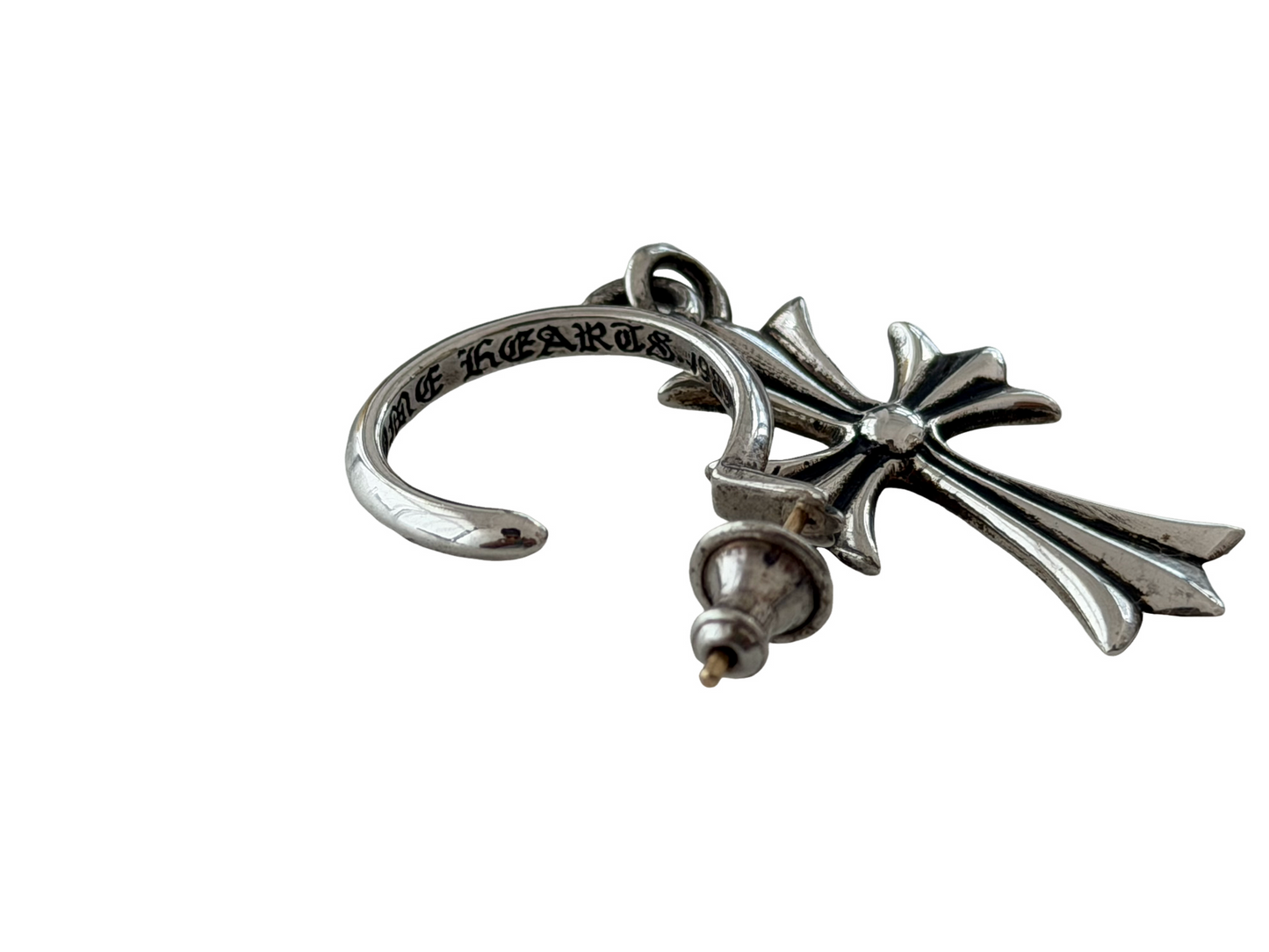 Chrome Hearts Tiny CH Cross Hoop Earring