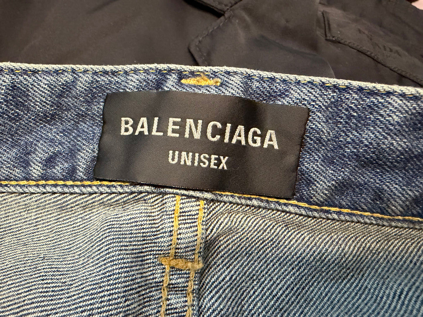 Balenciaga Mud Oil Spilled Destroyed Baggy Jeans SS23