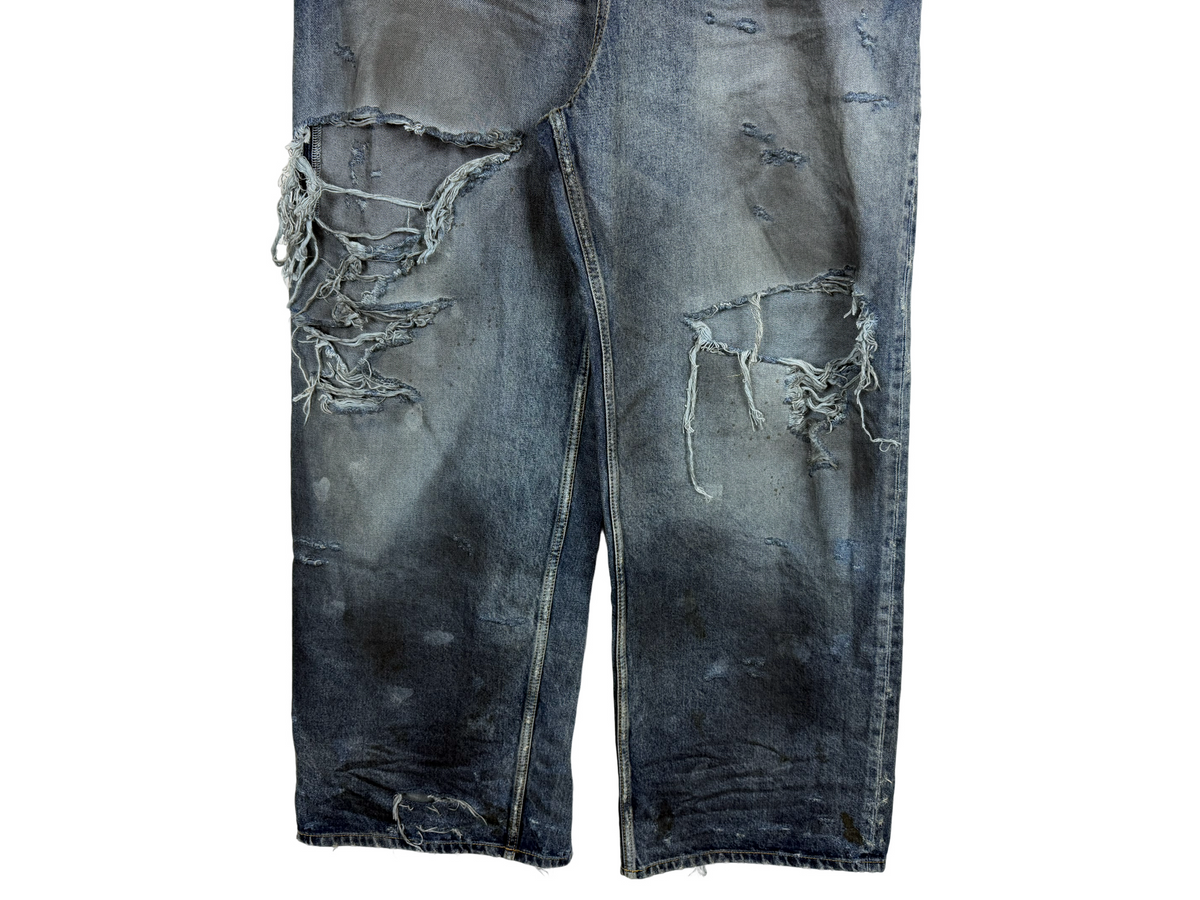 Balenciaga Mud Oil Spilled Destroyed Baggy Jeans SS23