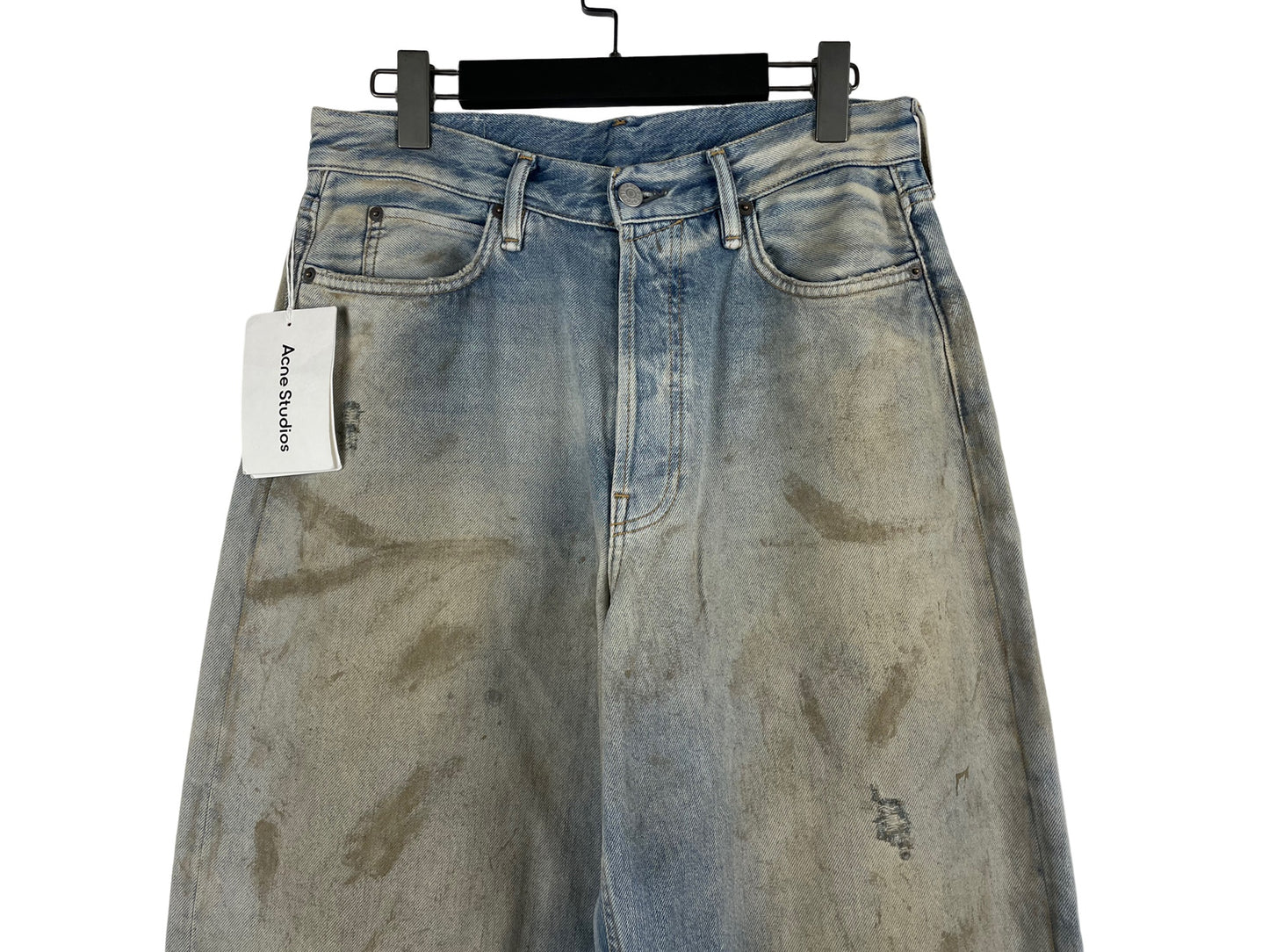 Acne Studios 1981M Leather Pocket Denim Pants