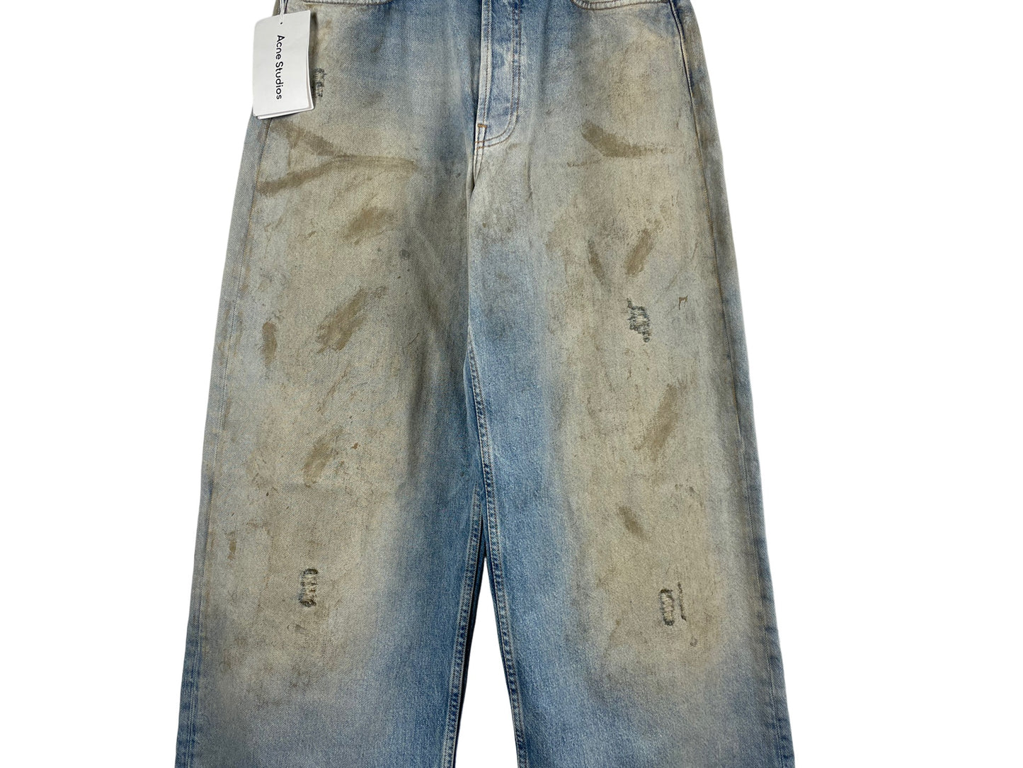 Acne Studios 1981M Leather Pocket Denim Pants