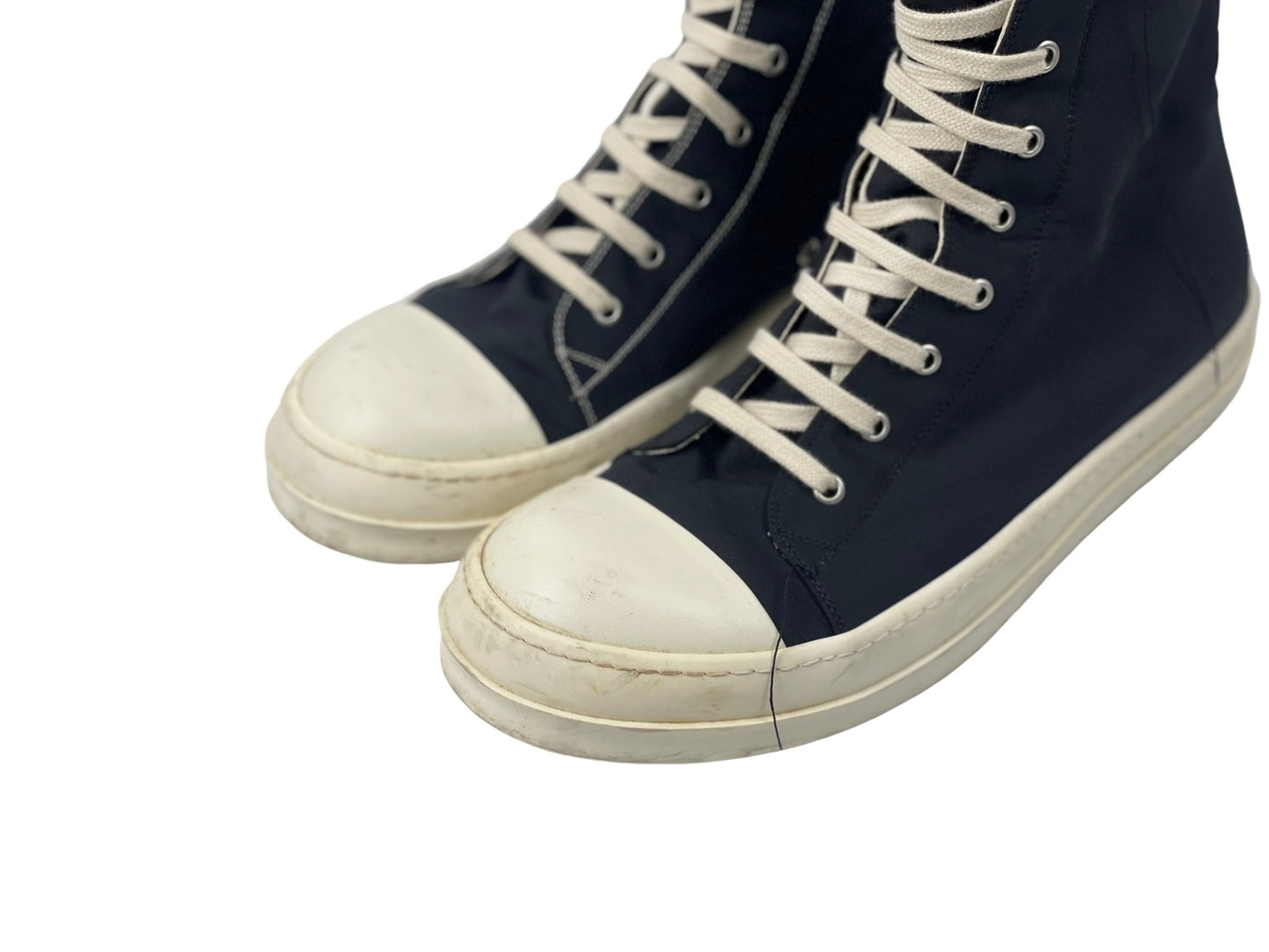 Rick Owens DRKSHDW 2-Tone Stitch HIgh Top Ramones Sneakers