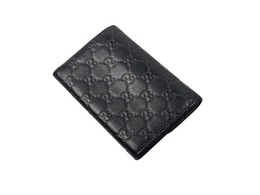 Gucci Black Guccissima Leather Continental Flap Wallet