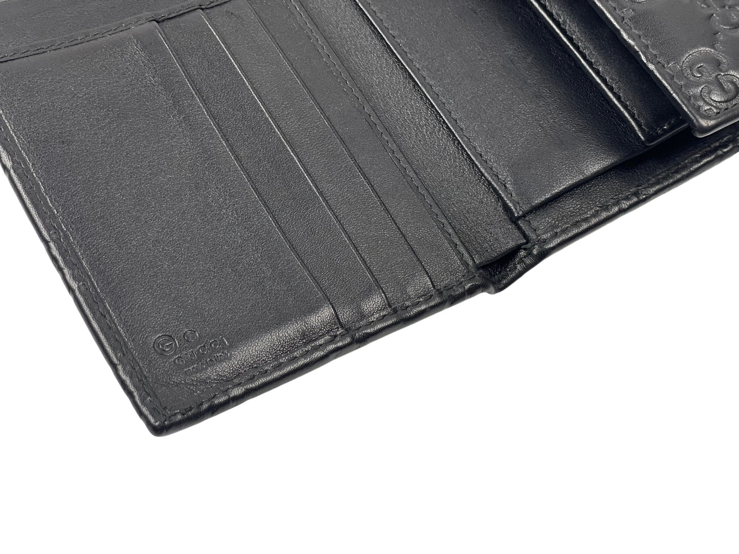 Gucci Black Guccissima Leather Continental Flap Wallet