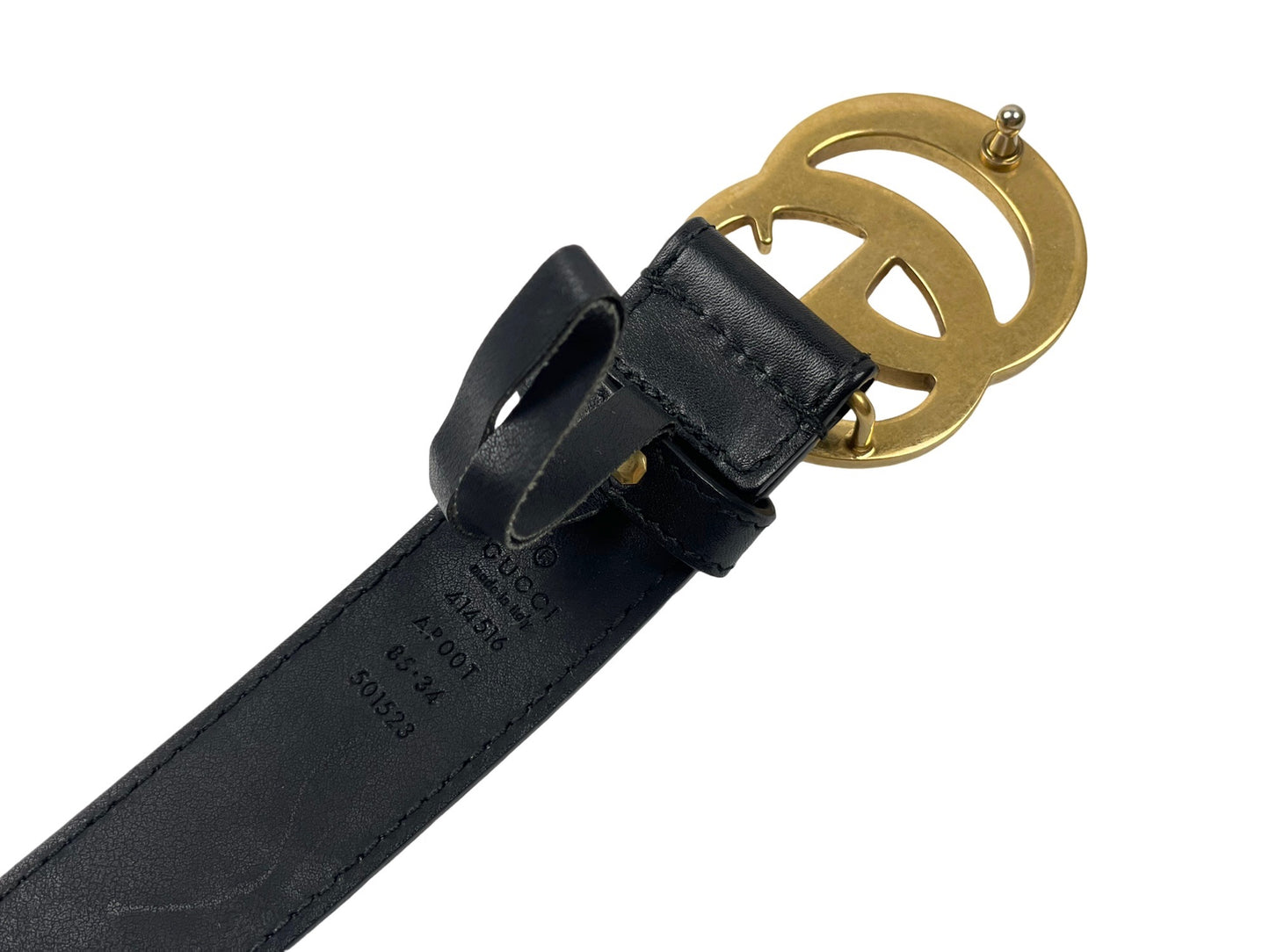 Gucci Leather GG Marmont Buckle Belt 85cm