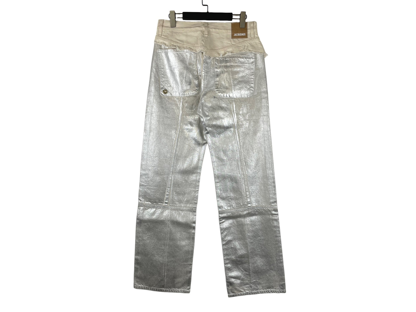 Jacquemus Le De Nîmes Bordado Silver Wide Leg Pants