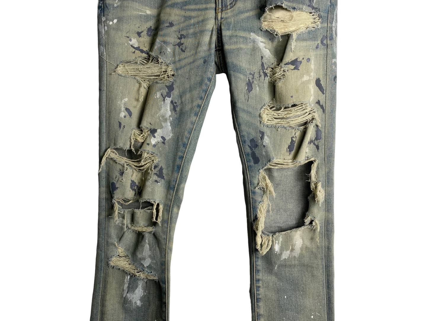 Amiri Destroyed Skinny Jeans Blue