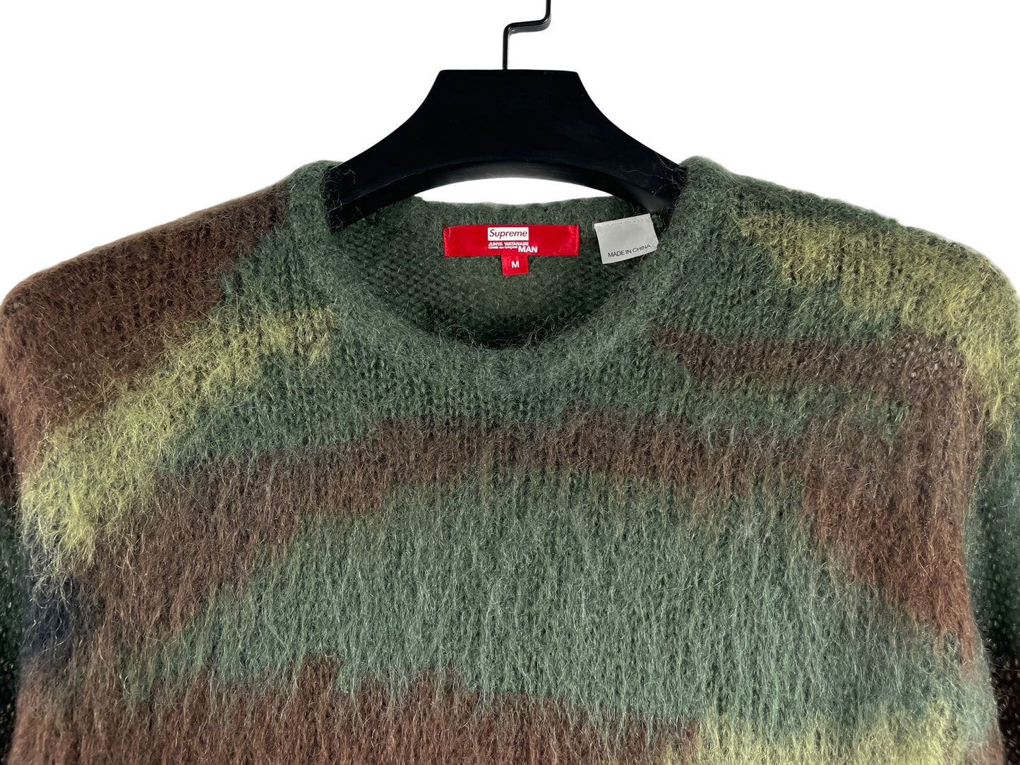 Junya Watanabe × Supreme  Brushed camouflage mohair sweater