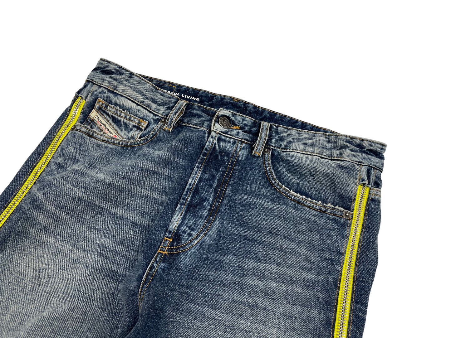 Diesel Zipper Baggy Denim Pants