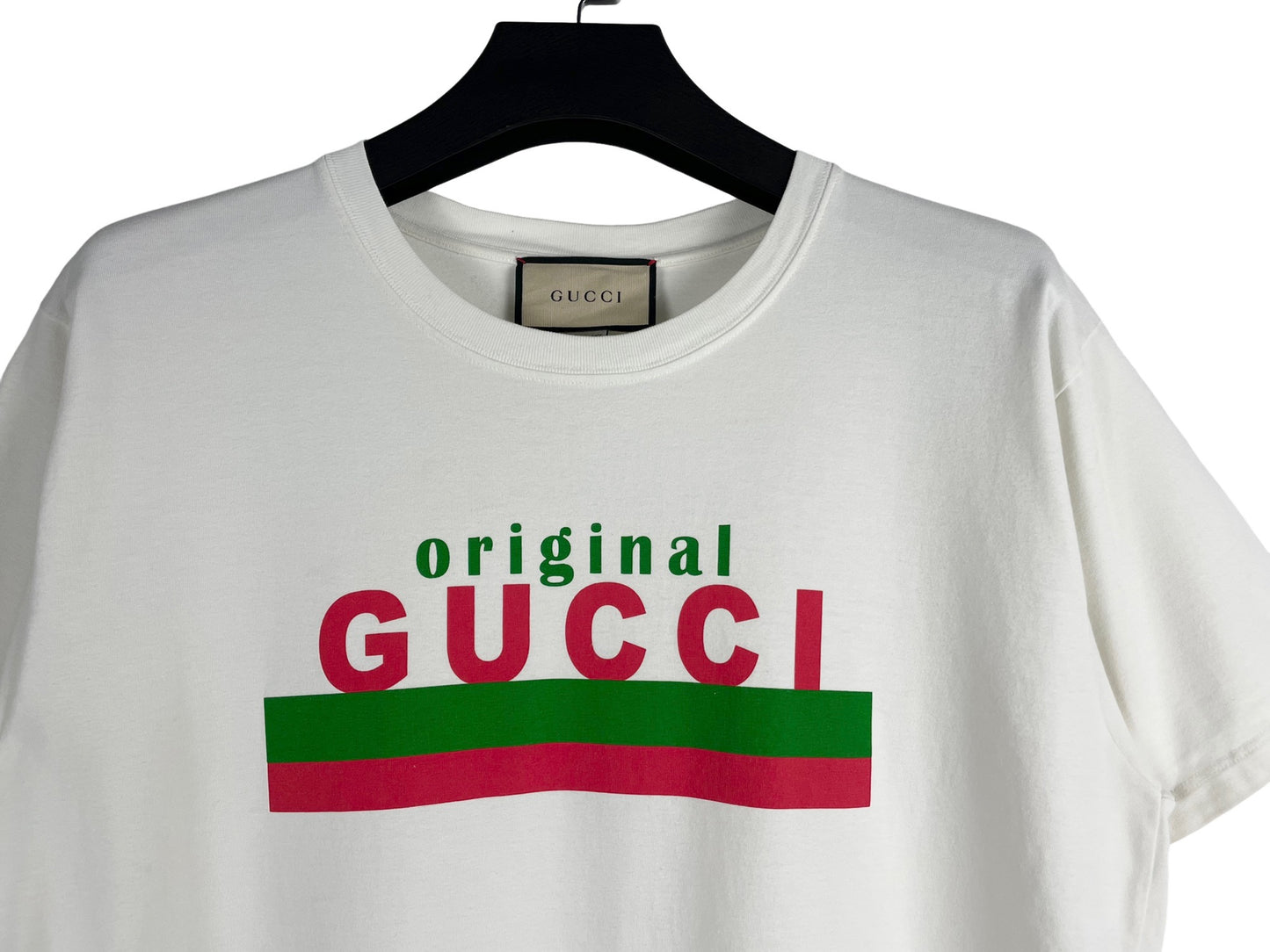 Gucci White Original Logo Print Cotton Oversize T-Shirt