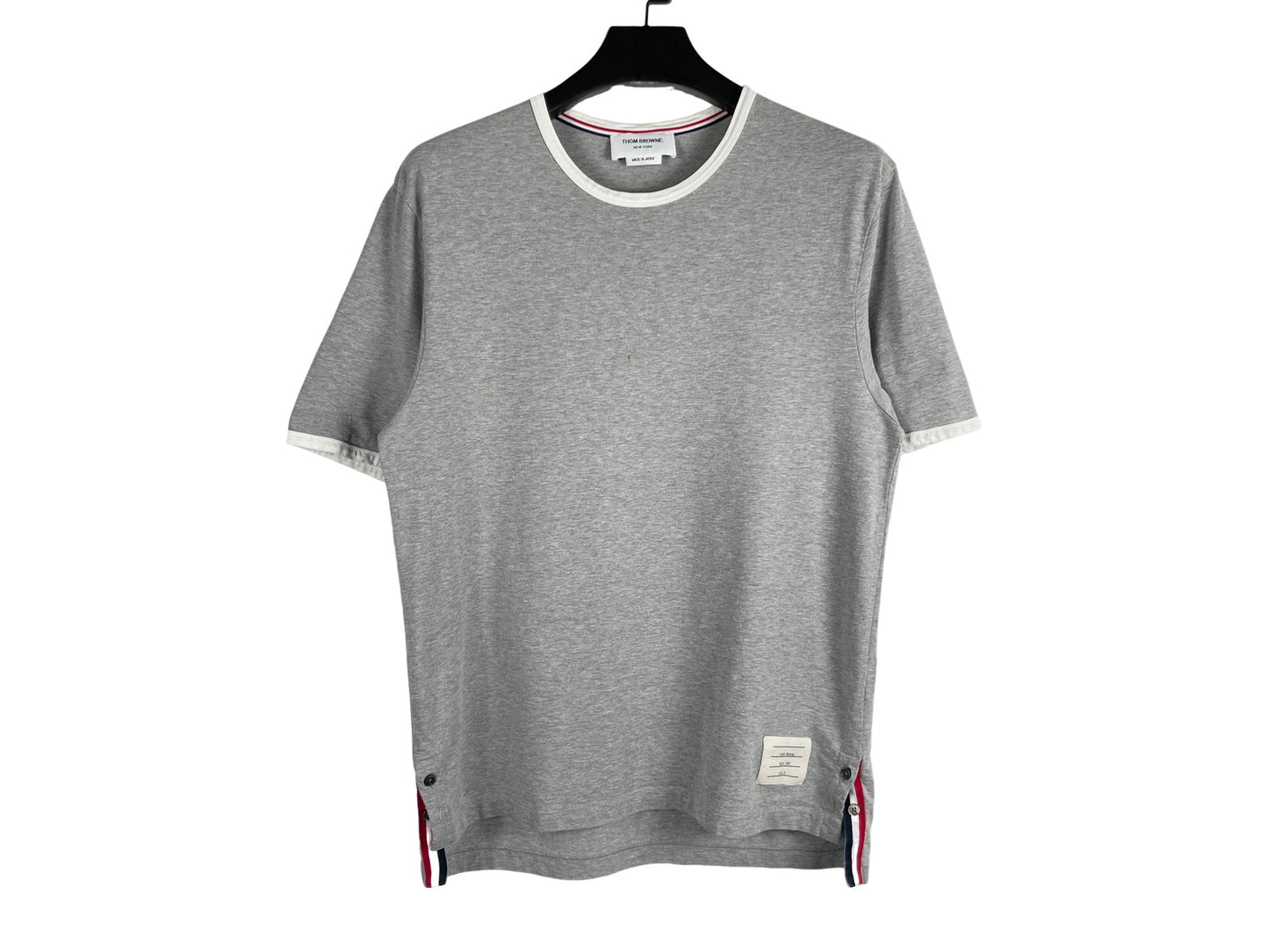 Thom Browne Contrast Trim Ringer Short Sleeve T-Shirt