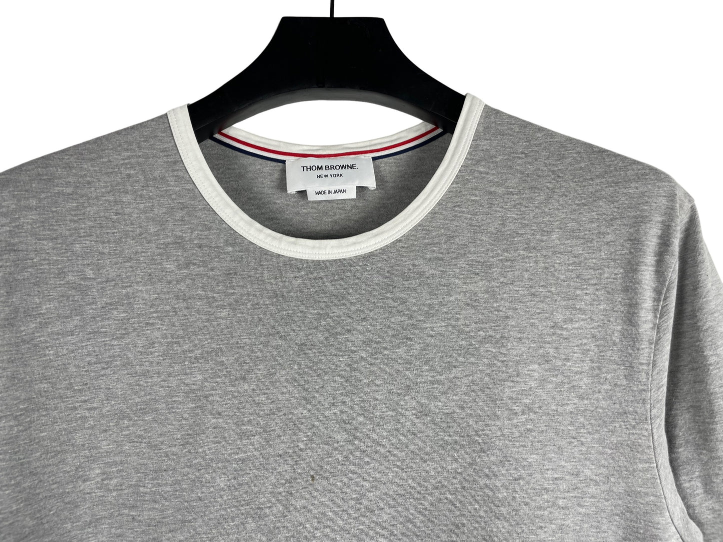 Thom Browne Contrast Trim Ringer Short Sleeve T-Shirt