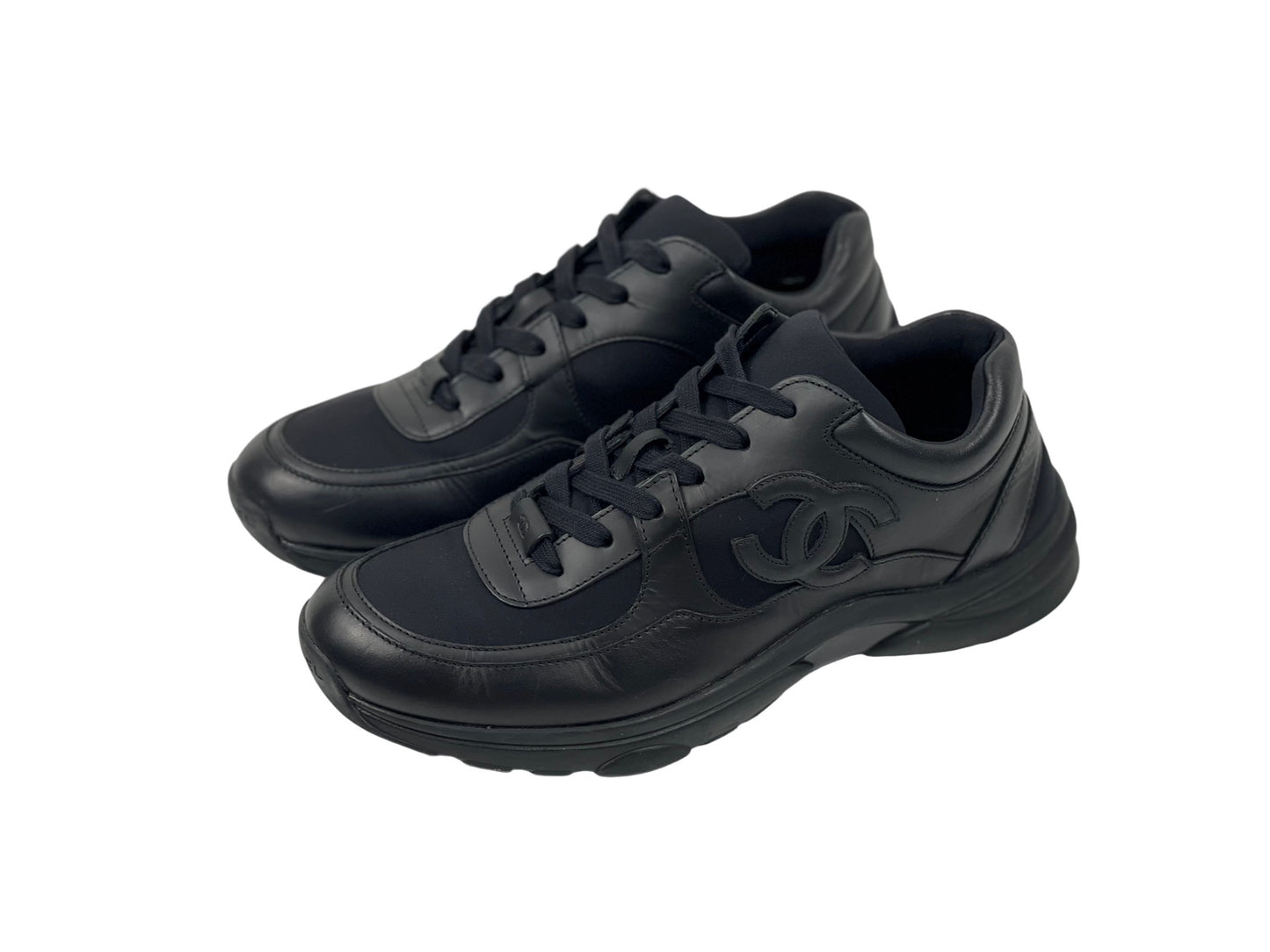 Chanel Lambskin CC Uniform Mens Sneakers