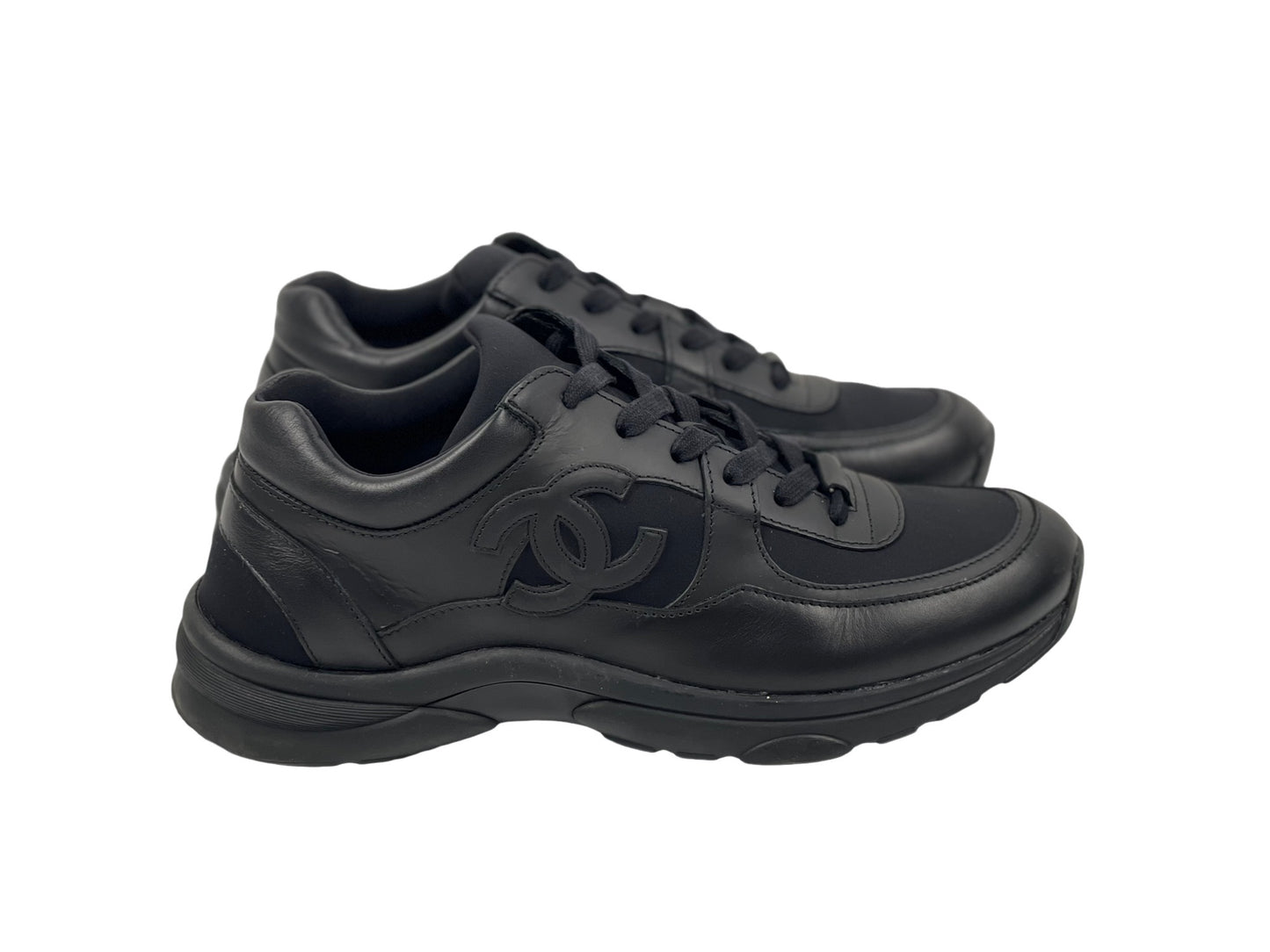 Chanel Lambskin CC Uniform Mens Sneakers